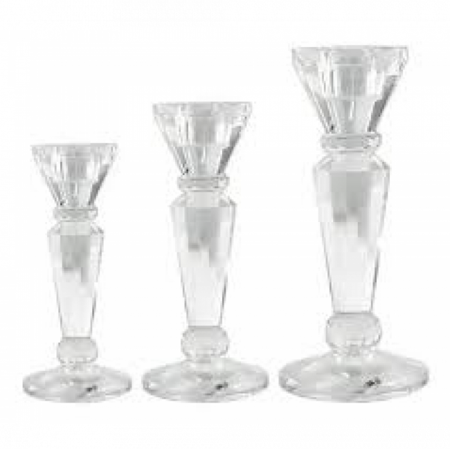 Trio De Castiçal Cristal 1 Vela