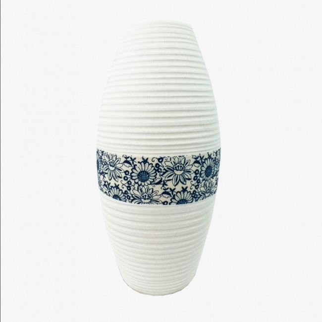 Vaso Ceramica azul Floral