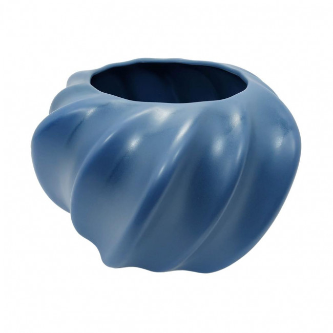 Vaso Ceramica Azul Redondo