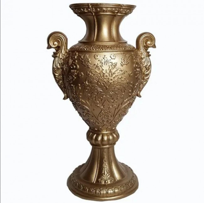 Vaso Em Resina Dourado Imperial P