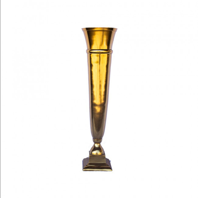 Vaso Tulipa Metal Dourado Grande