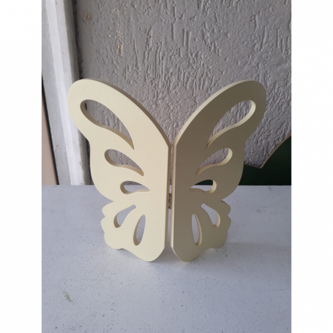 BORBOLETA 3D  DE MESA  AMARELO MDF