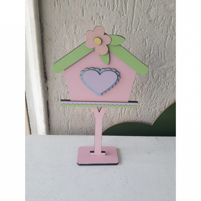 CASINHA 3D DE MESA ROSA MDF