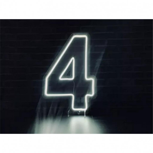 NUMERO 4 NEON BRANCO QUENTE