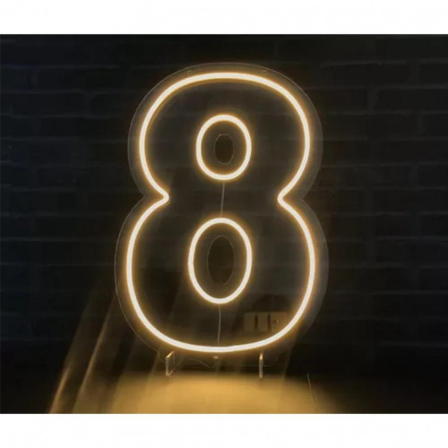 NUMERO 8 NEON BRANCO QUENTE