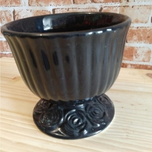 VASO DE LOUÇA PRETO