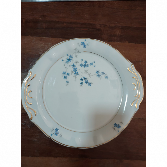 Boleira Porcelana com borda dourada 27cm