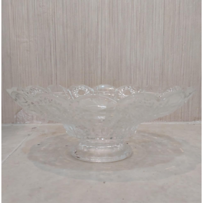 Centro de Mesa / potiche / bomboniere / suporte para doce de cristal com pezinho / base / fruteira