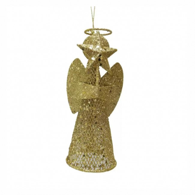 Adorno Decoração Natal Le Anjo 7x15cm Dourado