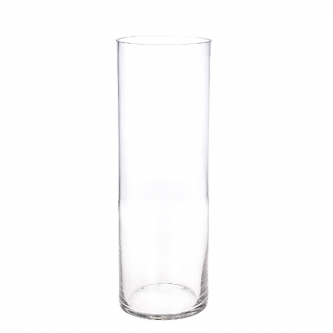 Vaso Decorativo de Vidro 30 cm tubo Redondo Transparente