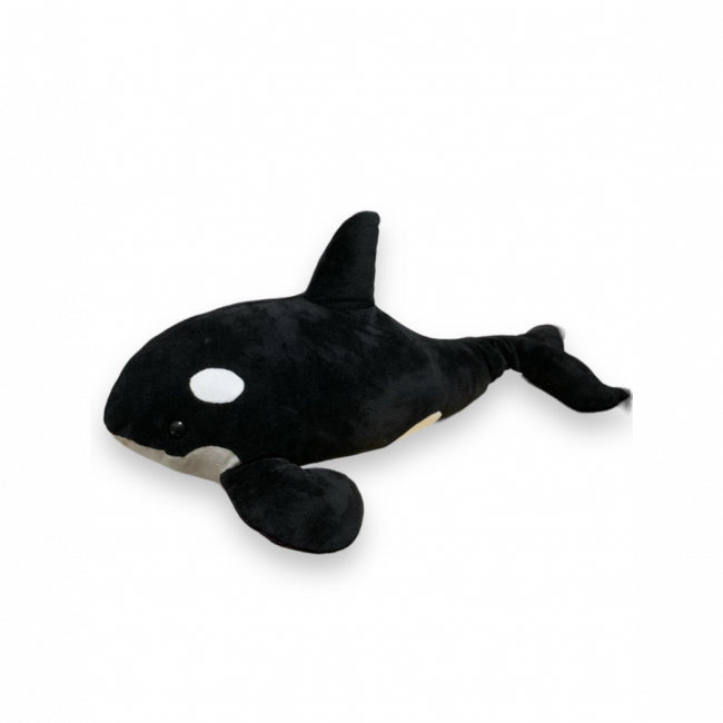 Baleia Orca de pelúcia realista - Preto