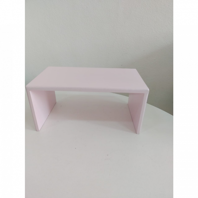 Banco de mesa alto rosa de MDF (altura)