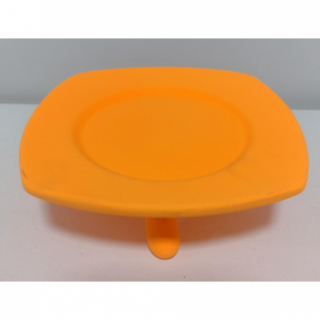 Bandeja quadrada laranja Neon P cerâmica