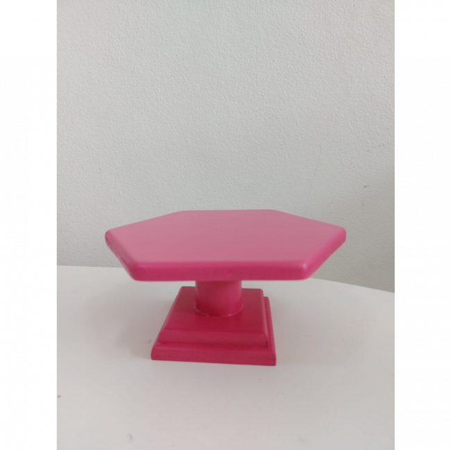 Boleira sextavada baixa rosa pink de MDF