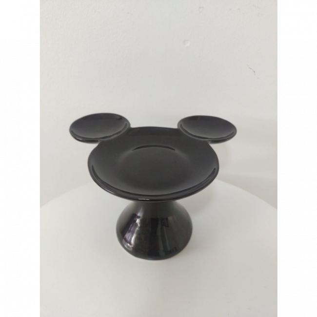 boleira alta Mickey-Minnie preto de cerâmica