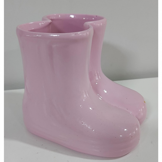 Bota rosa de cerâmica