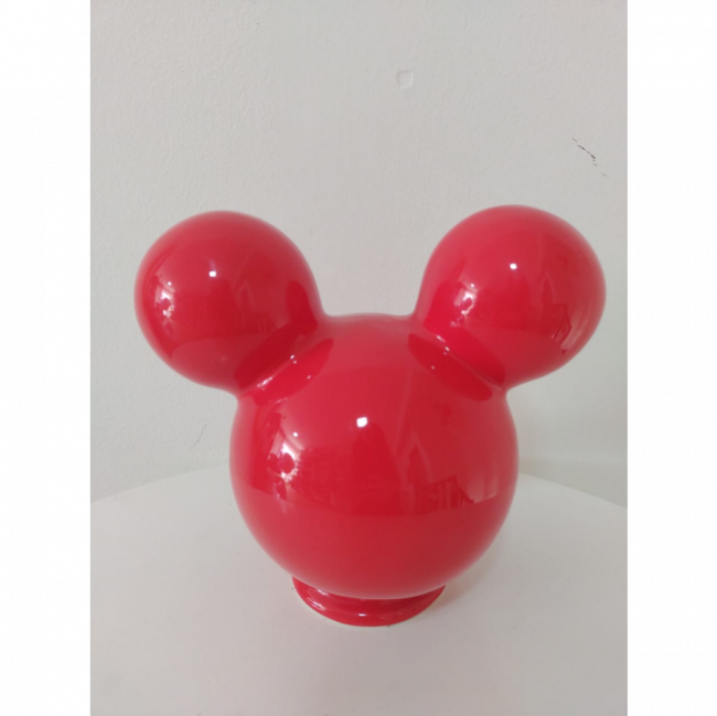 cabeça Mickey- Minnie vermelho de cerâmica