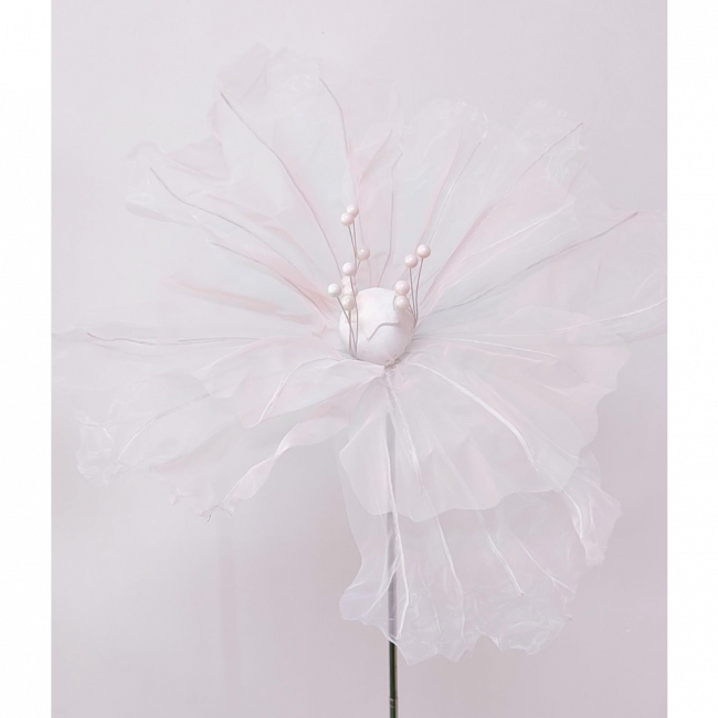 Flor organza rosa claro