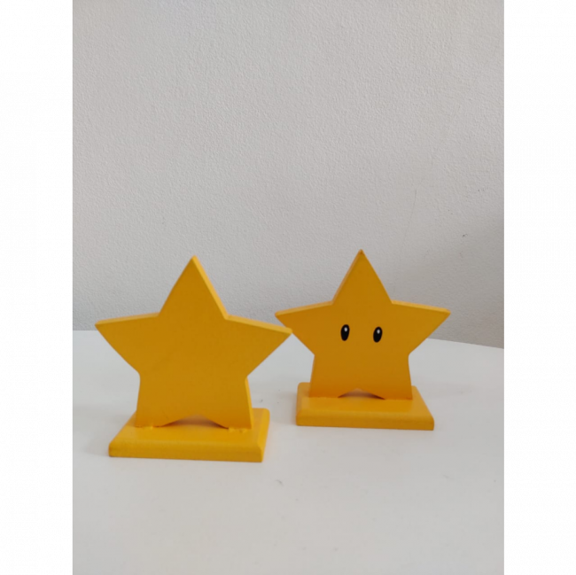 Kit 2 estrelas amarelas de MDF