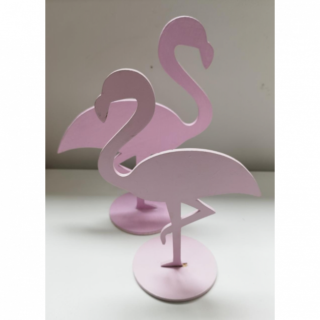 Kit 2 Flamingo de MDF rosa