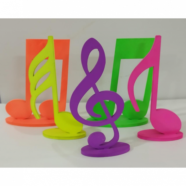 Kit notas musicais Neon (5 peças) MDF