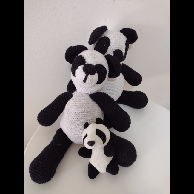 Kit Panda (3 peças) Crochê