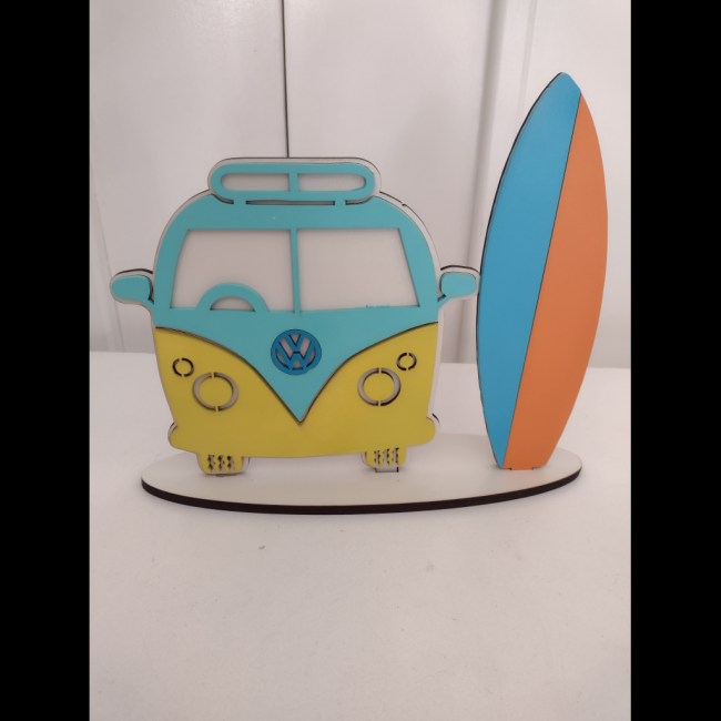 Kombi e prancha surf P MDF (praia)