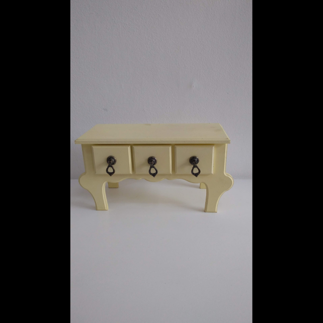 mini cômoda 3 gavetas amarelo MDF