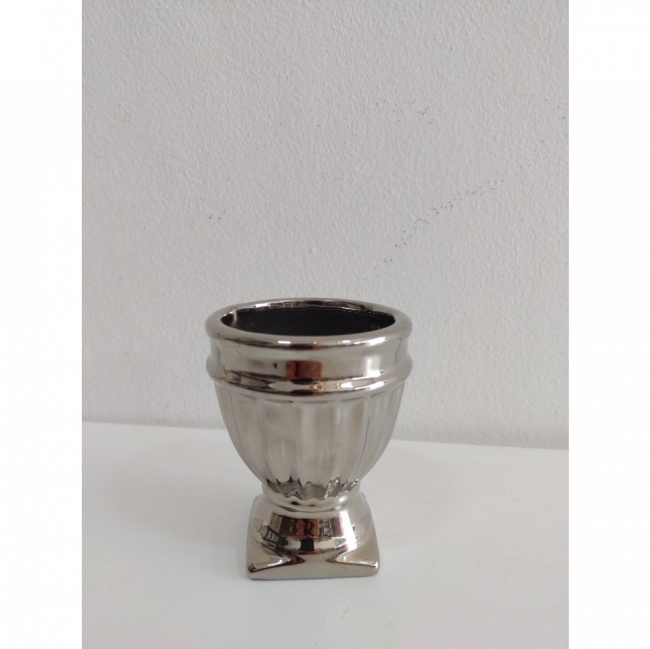 mini vaso grego PP prata de cerâmica