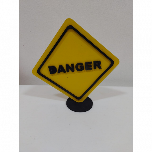 Placa DANGER (dinossauro) MDF