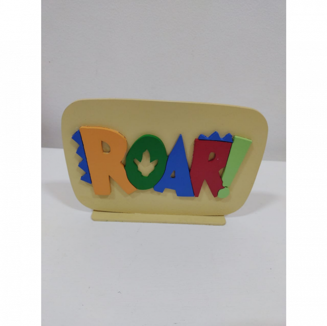 Placa ROAR (dinossauro) MDF