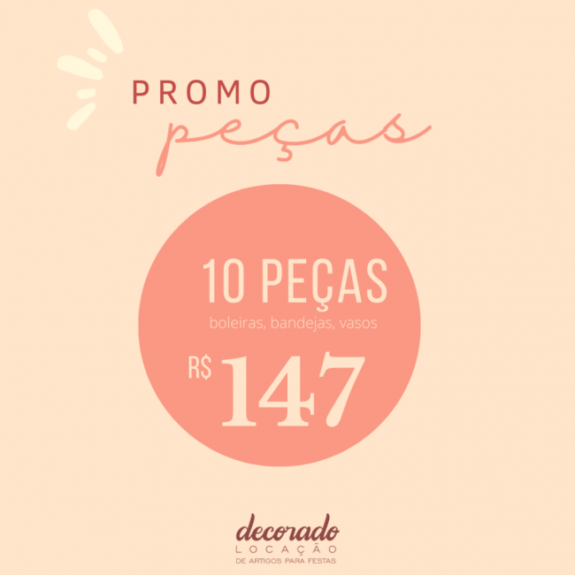 PROMO 10 PEÇAS - R$ 147,00