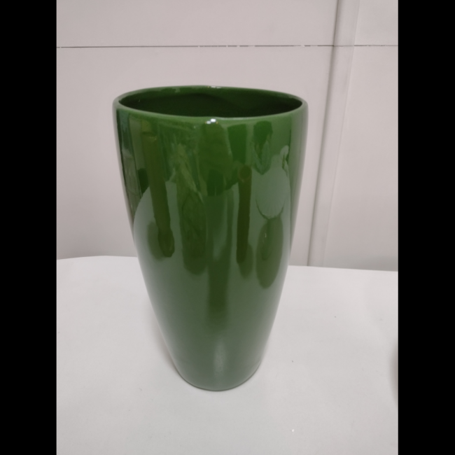 Vaso alto liso verde  floresta (cerâmica)