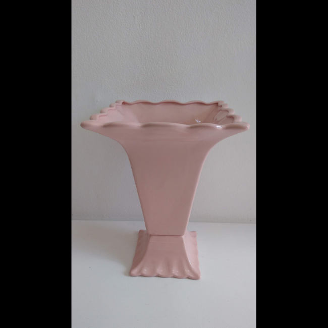 vaso alto rosa quadrado cerâmica