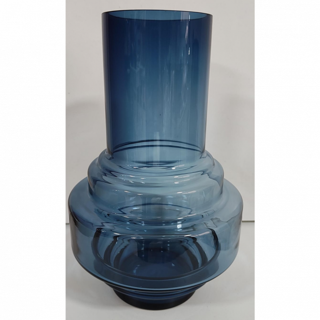 Vaso azul orgânico vidro