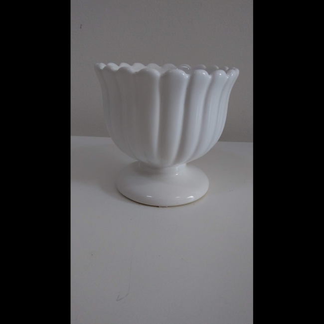 vaso cachepô riscas branco cerâmica