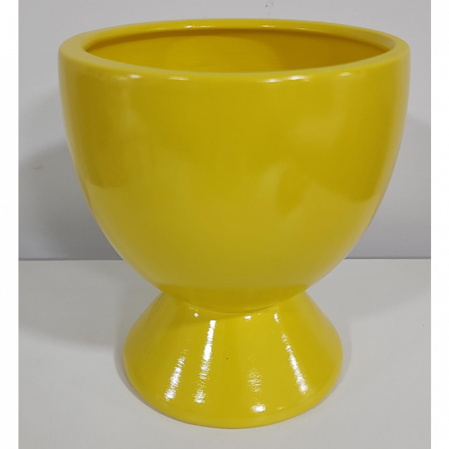 Vaso cogumelo amarelo cerâmica M