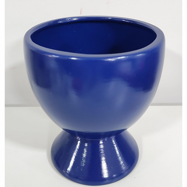 Vaso cogumelo azul cobalto cerâmica M