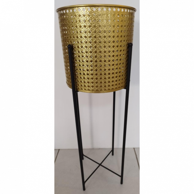 Vaso de chão dourado (pedestal) metal  G