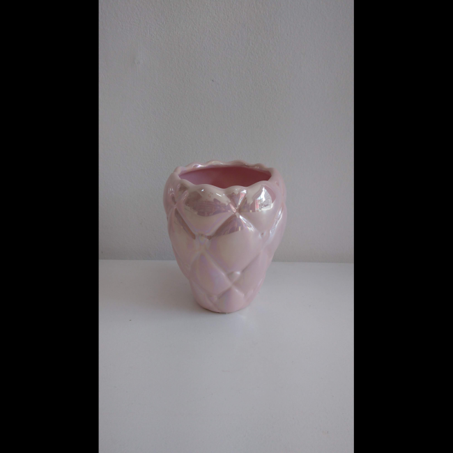 vaso M rosa pérola cerâmica