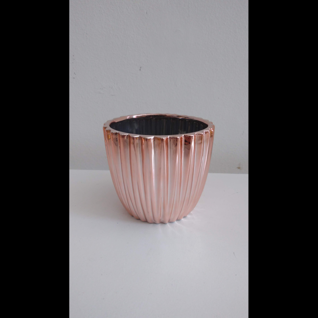 vaso riscas M rose gold de cerâmica