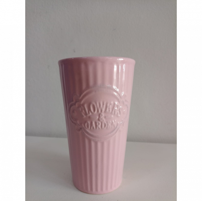 Vaso jardim rosa cerâmica