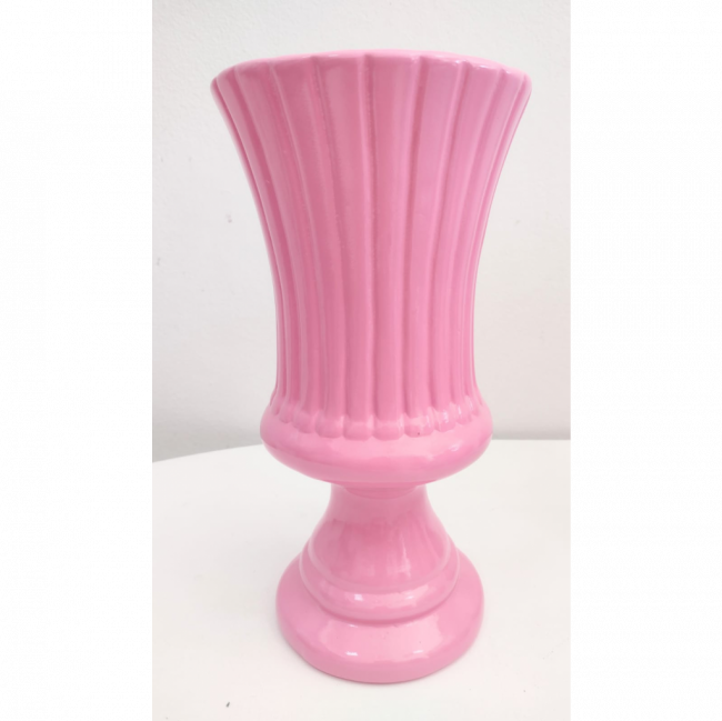 Vaso rosa chiclé rainha  (cerâmica)