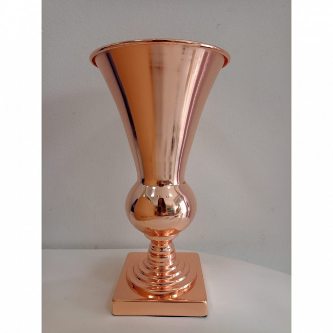 vaso rose gold alto de metal