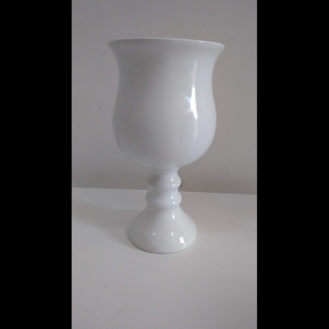 vaso tulipa branco alto de cerâmica