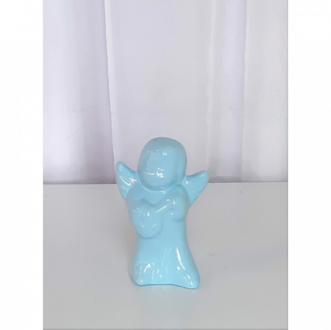 Anjo azul de porcelana
