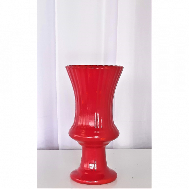 Vaso Vermelho Alto de Porcelana