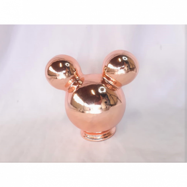 CABEÇA MICKEY DE PORCELANA ROSE GOLD