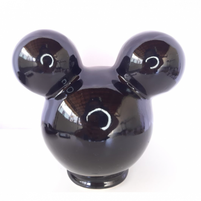 Cabeça Mickey Preta Porcelana