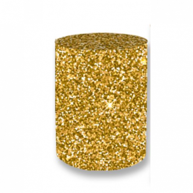 Capa cilindro Dourado Glitter P ( tecido)